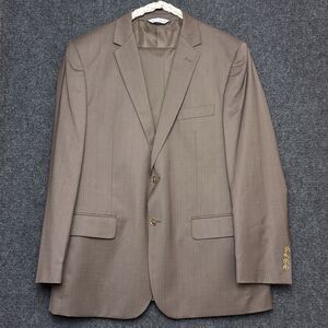 Lineage Mens Performance Stretch 2-Piece Suit Brown 44R  38R Modern Fit
